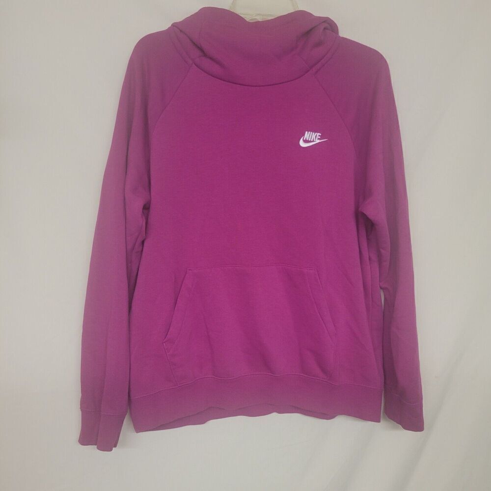 Nike Size Large Hoodie Women‎ Pullover Pocket Logo High Neck Pink